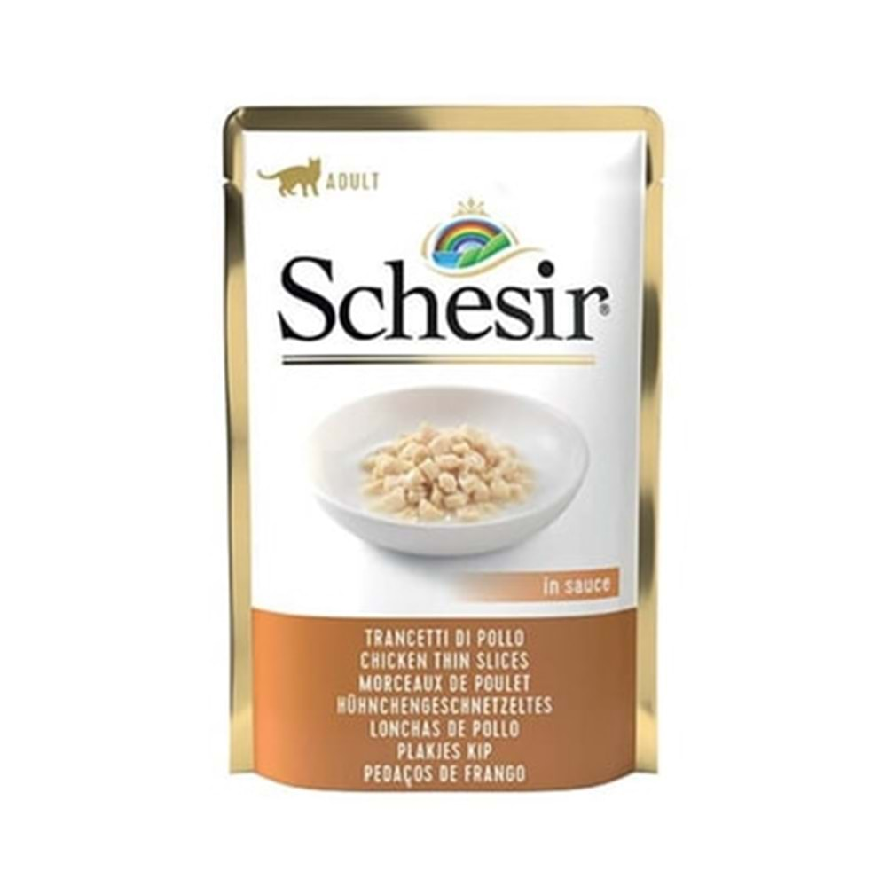 Schesir Pouch Gravy Tavuklu Kıyılmış Yaş Kedi Maması 85gr