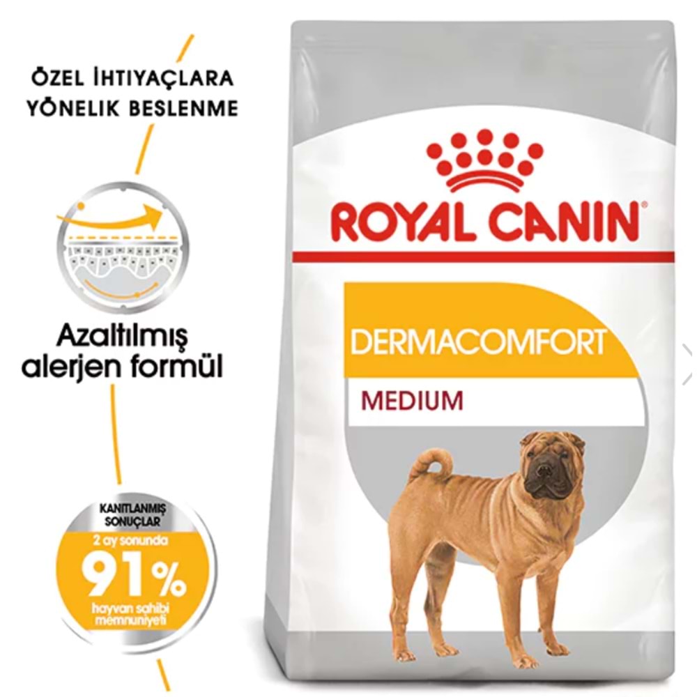 Royal Canin Dermacomfort Hassas Derili Orta Irk Köpekler için Köpek Maması 12 Kg
