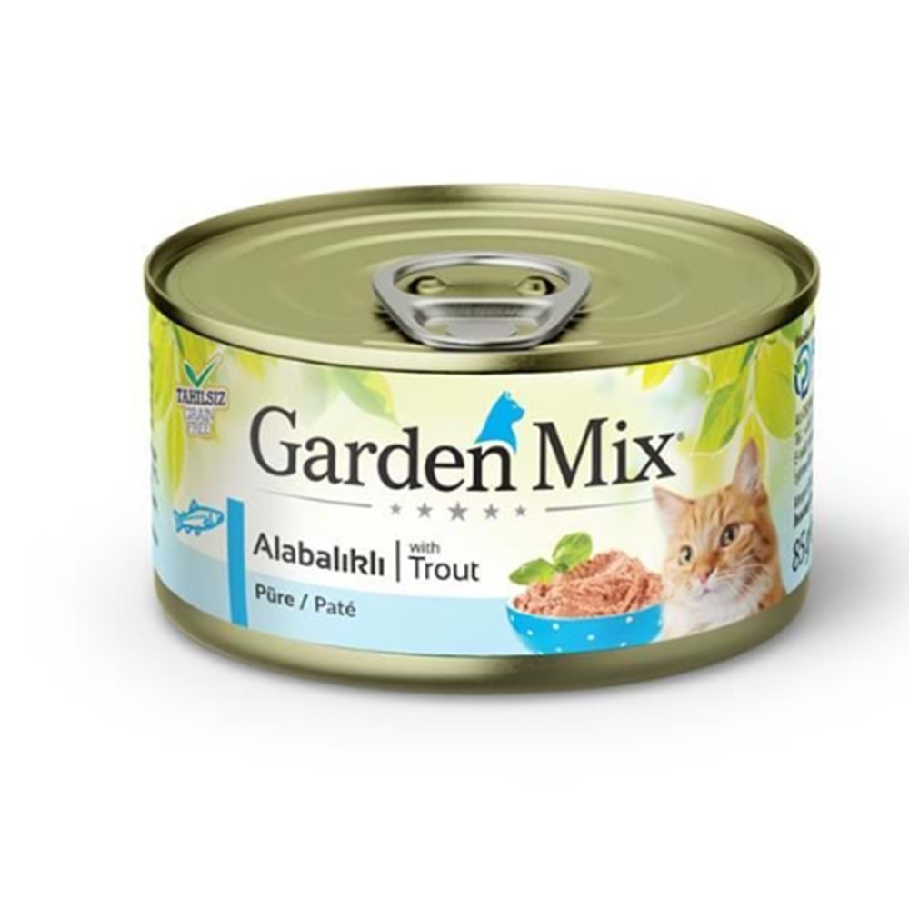 Gardenmix Kıyılmış Alabalıklı Tahılsız Konserve Kedi Maması 85g