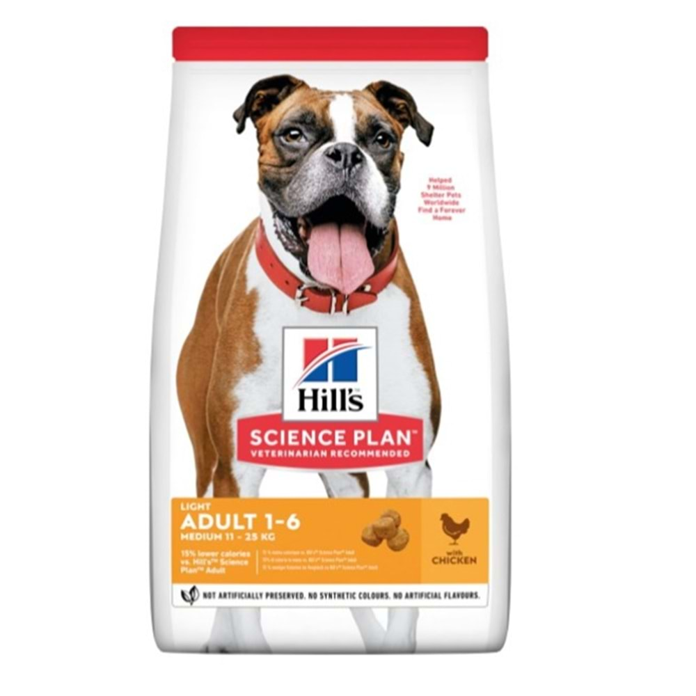 Hills Light Tavuklu Medium Yetişkin Kuru Köpek Maması 14 Kg