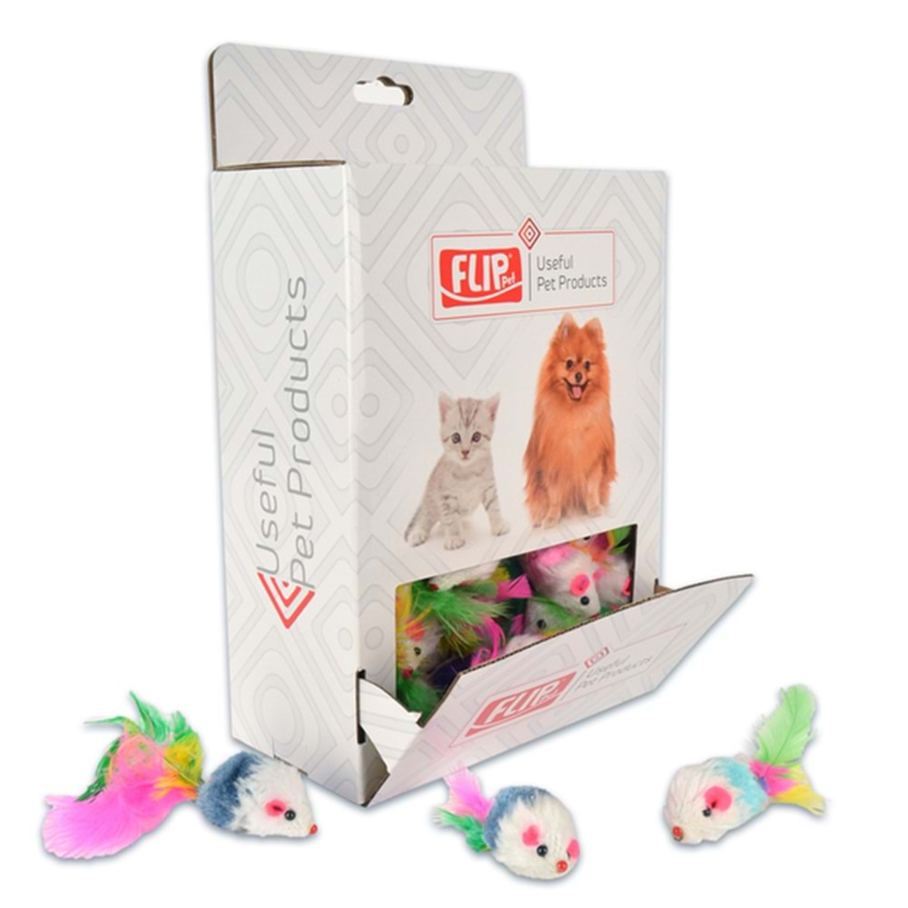 Flip Renkli Fare Peluş Kedi Oyuncağı 1 Adet