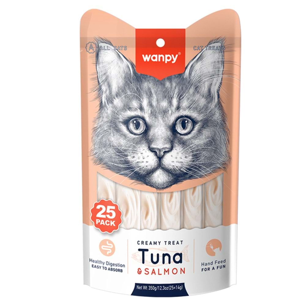 Wanpy Ton Balıklı ve Somonlu Krema Kedi Ödülü 25x14gr