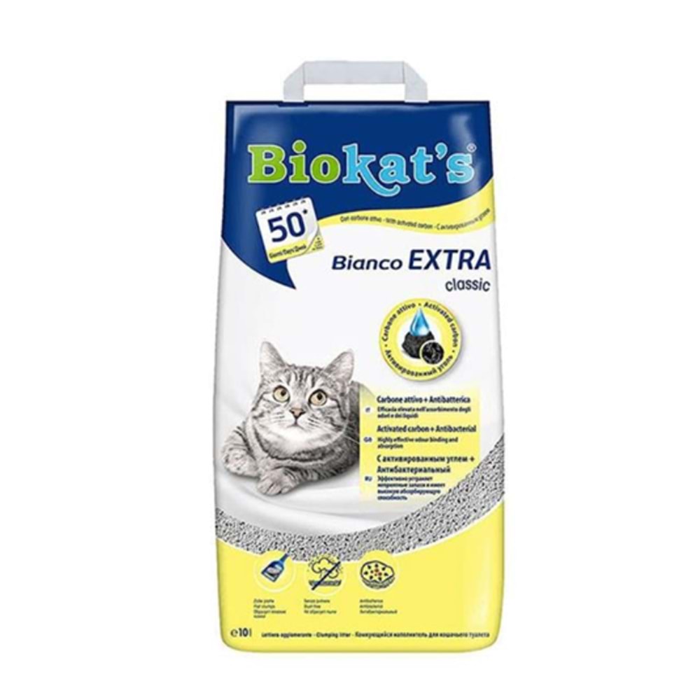 Biokat's Bianco Extra Hijyenik Topaklanan Bentonit Kedi Kumu 10lt