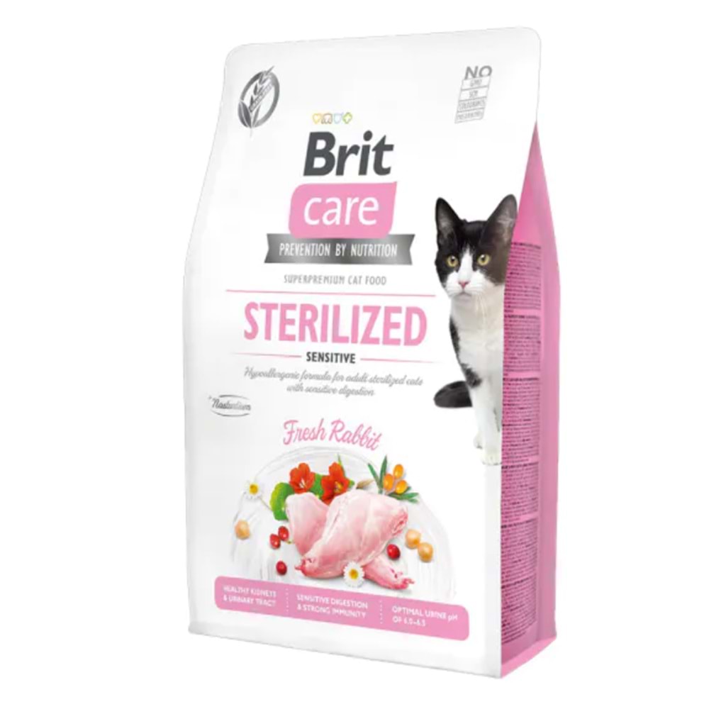 Brit Care Hypo-Allergenic Sindirim Sistemi Destekleyici Tahılsız Tavşanlı Kısırlaştırılmış Kedi Maması 2kg