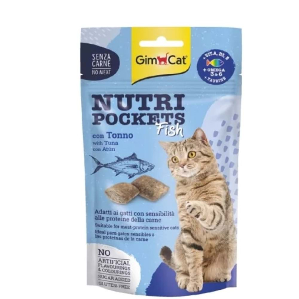 Gimcat Nutripockets Fısh Wıth Tuna Kedi Ödülü 60Gr