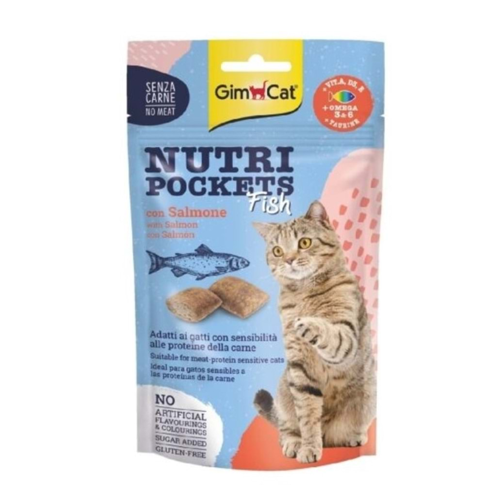 Gimcat Nutripockets Balıklı ve Somonlu 60Gr