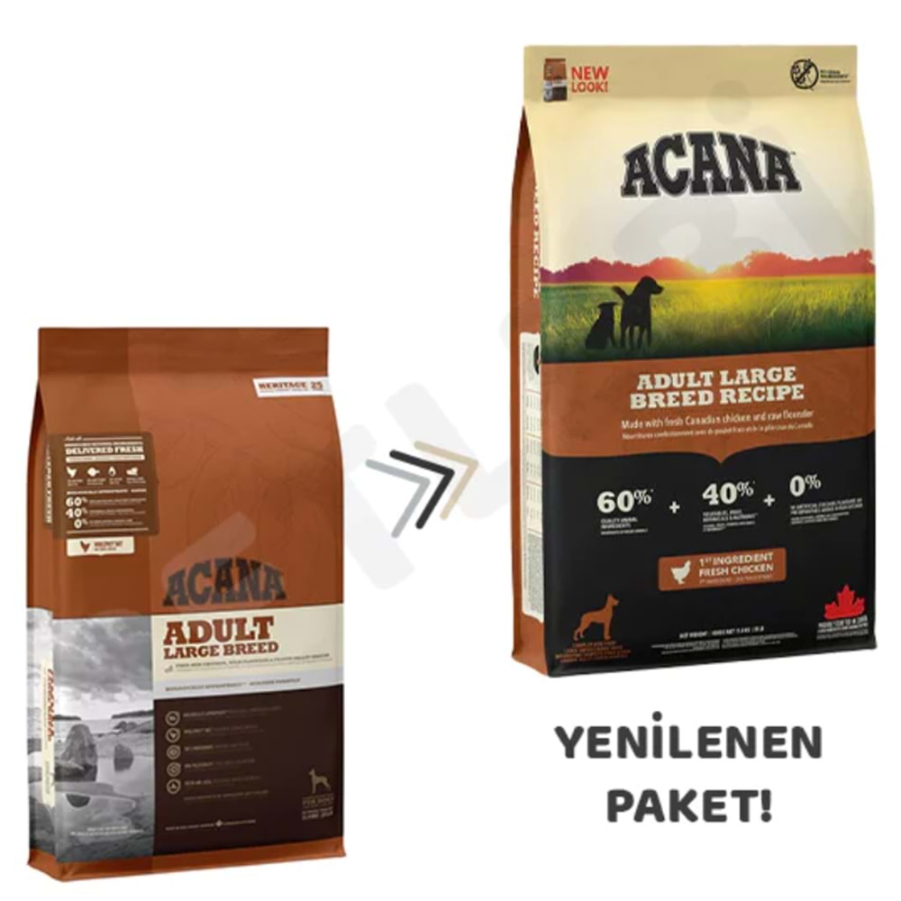 Acana Heritage Large Breed Büyük Irk Tahılsız Yetişkin Köpek Maması 17kg