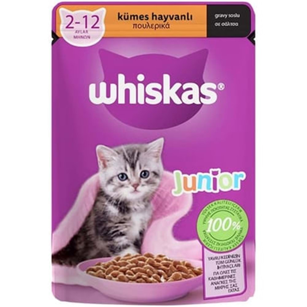 Whiskas Junior Kümes Hayvanlı Yavru Kedi Konserve Maması 85 gr