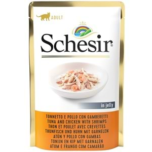 Schesir Pouch Ton Balıklı Tavuklu Ve Karidesli Kedi Konservesi 85 gr