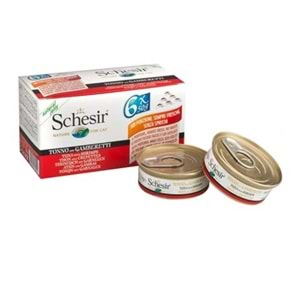 Schesir Ton Balıklı-Karidesli Yaş Kedi Maması 6x50 gr