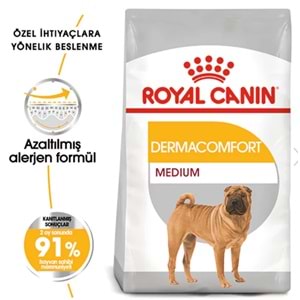 Royal Canin Dermacomfort Hassas Derili Orta Irk Köpekler için Köpek Maması 12 Kg