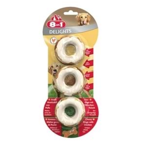 8in1 Delights Bones Köpek Ağız Bakım Kemiği Halka 3 Adet 119gr