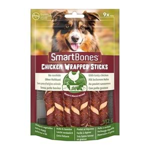 SmartBones Tavuk Sargılı Stick Mini Köpek Ödülü 9 Adet 112 gr