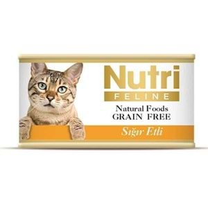 Nutri Feline Kıyılmış Sığır Etli Tahılsız Yetişkin Kedi Konservesi 85gr