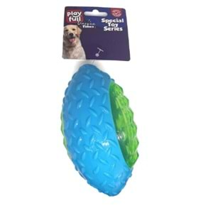 Playfull Rugby Topu Şeklinde Işıklı Plastik Köpek Oyuncağı 6x14 Cm