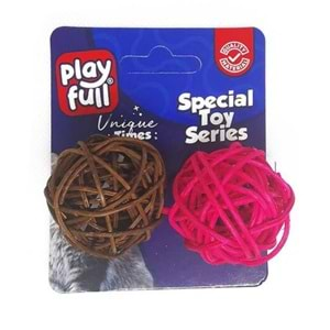 Playfull Top Şeklinde Kedi Oyuncağı 4 Cm 2'Li