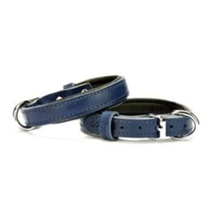 Doggie Konforlu Gerçek Deriden El Yapımı Köpek Boyun Tasması 1,5x20-25cm - Royal Blue