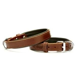 Doggie Konforlu Gerçek Deriden El Yapımı Köpek Boyun Tasması 2x30-35cm - Brown