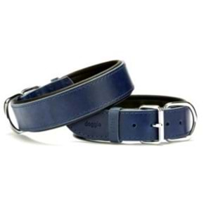 Doggie Konforlu Gerçek Deriden El Yapımı Köpek Boyun Tasması 4x52-60cm - Royal Blue