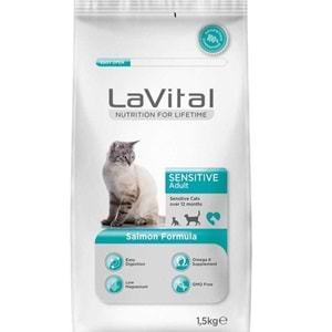 LaVital Adult Yetişkin Sensitive Somonlu Kedi Maması 1,5Kg