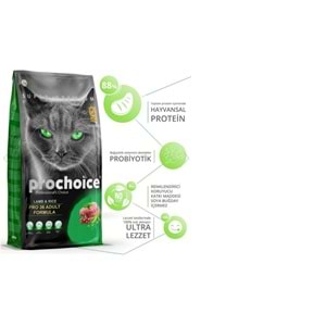 Pro Choice Pro 36 Kuzulu ve Pirinçli Düşük Tahıllı Yetişkin Kedi Maması 15kg