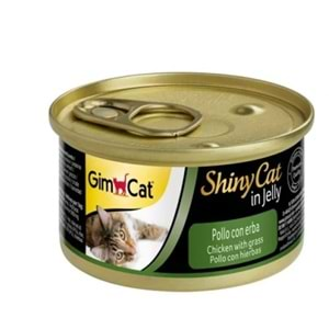 Gimcat Shinycat Tavuklu ve Çimenli Kedi Konservesi 70gr