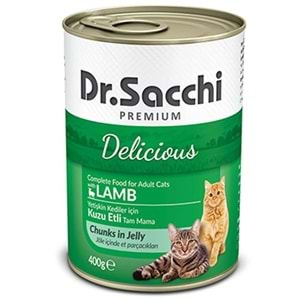 Dr. Sacchi Jöle Et Parçalı Kuzu Etli Kedi Konservesi 400 Gr