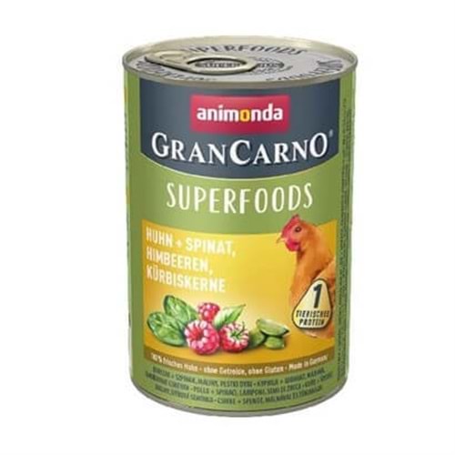 Animonda Superfoods Tavuk Ispanak ve Ahududulu Köpek Konservesi 400 gr
