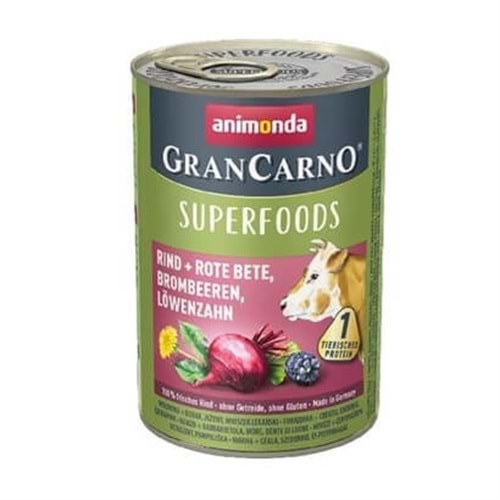 Animonda Superfoods Sığır Eti Pancar Ve Böğürtlenli Köpek Konserve 400 gr