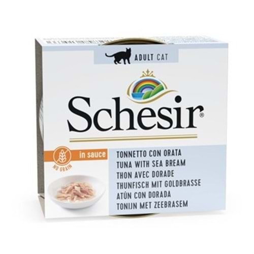 Schesir Sos İçinde Ton Balıklı ve Çipuralı Yetişkin Kedi Konservesi 70 Gr