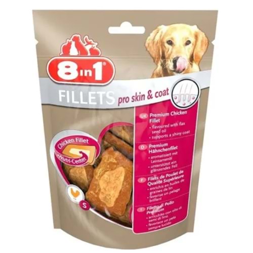 8in1 Pro Skin & Coat Tavuk Fileto Köpek Ödül Maması 80gr