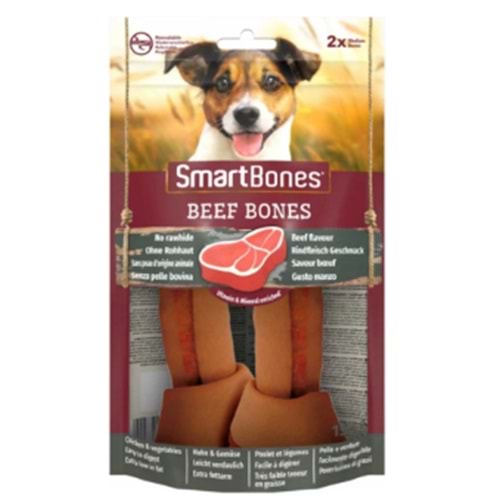 SmartBones Orta Irk Köpekler için Biftekli Ödül Kemiği (2li) 158gr