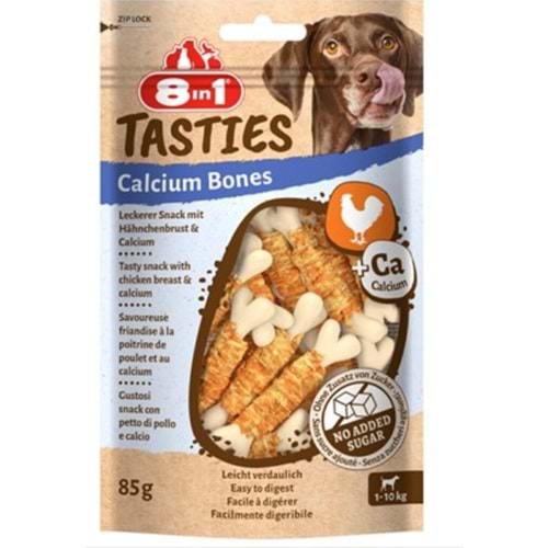 8in1 Tasties Calcium Bones Tavuk Sargılı Köpek Ödülü 85 Gr