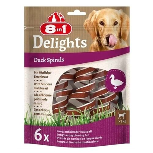 8in1 Smart Delights Duck Spirals Ördekli Burgu Köpek Ödülü 6 Adet