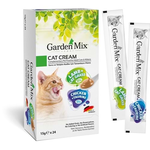 Garden Mix Kedi Kreması Tavuk Kuzu ve Kedi Otlu 24 Adet 15 Gr