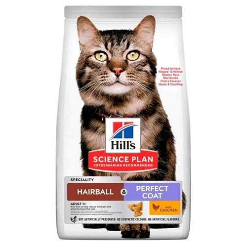 Hills Hairball & Perfect Coat Tavuklu Kedi Maması 1.5 Kg