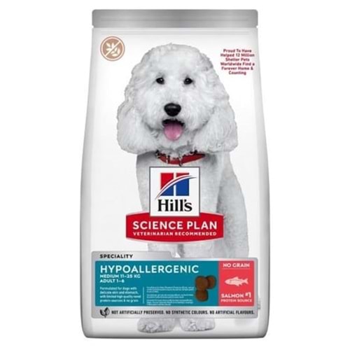 Hills Science Plan Hypoallergenic Somonlu Küçük ve Mini Irk Tahılsız Yetişkin Köpek Maması 2,5kg