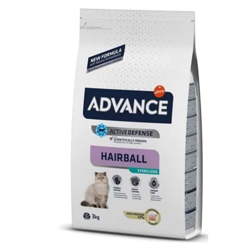 Advance Hindili Hairball Tüy Yumağı Önleyici Kısırlaştırılmış Kedi Maması 3kg