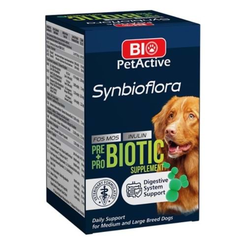 Bio Petactive Synbioflora Probiotic Büyük Irk Köpeki· 60 Tablet 72 Gr