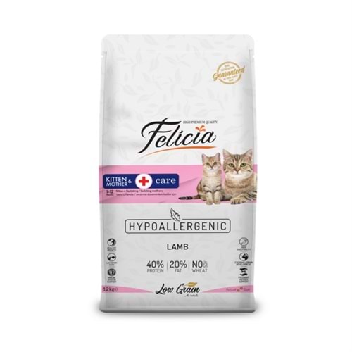 Felicia HypoAllergenic Kuzu Etli Düşük Tahıllı Yavru Kedi Maması 12kg