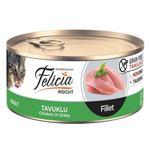 Felicia Tahılsız Konserve Tavuklu Fileto Yaş Kedi Maması 85 gr