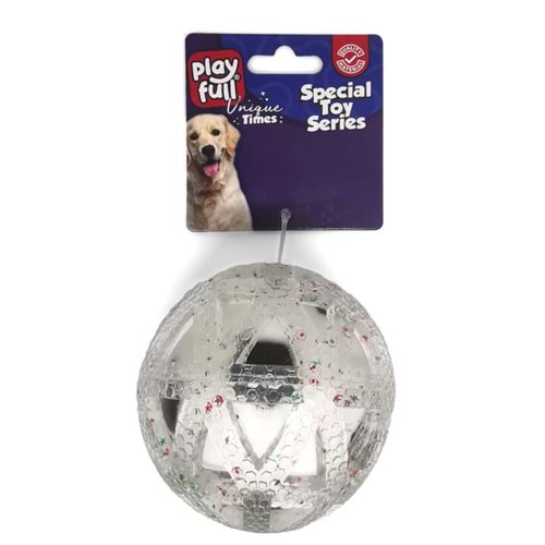 Playfull Öten Pati Desenli Plastik Top Köpek Oyuncağı 7,5 Cm