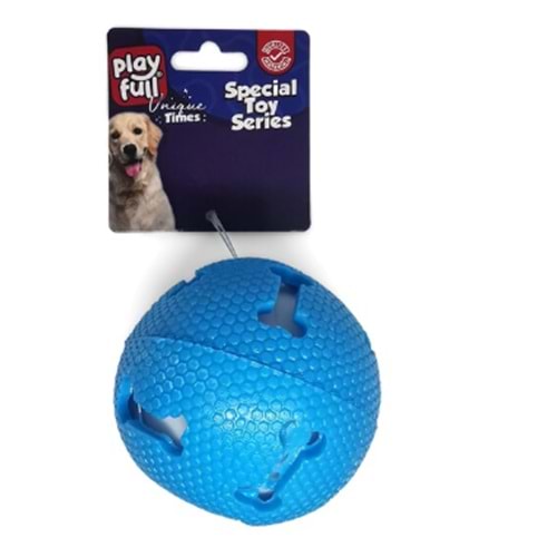 Playfull Işıklı Kemik DesenliPlastik Top Köpek Oyuncağı 7,5 Cm