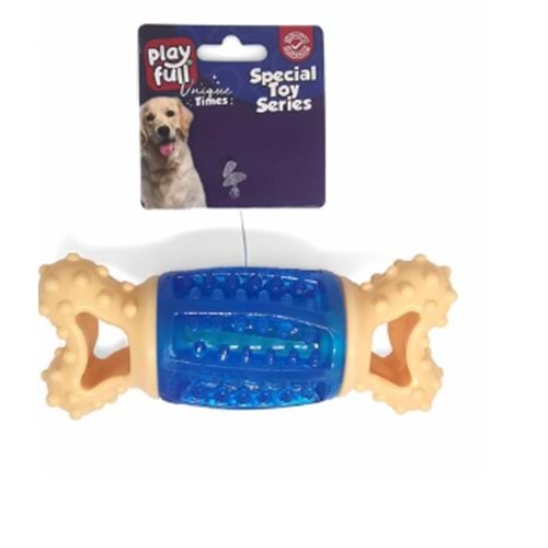 Playfull Öten Tırtıklı KemikŞeklinde Plastik Köpek Oyuncağı 13x4 Cm