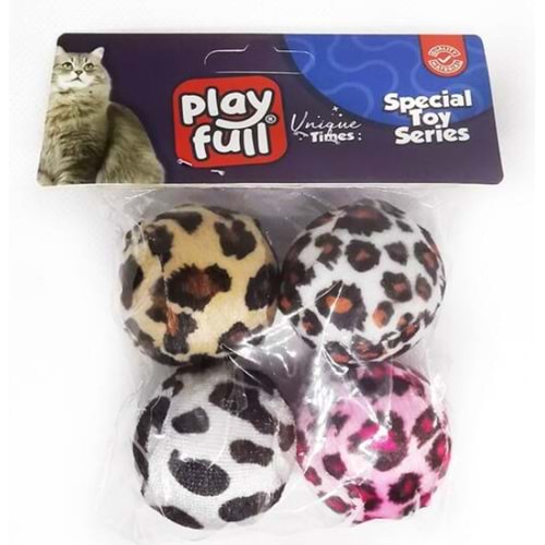Playfull Kumaş Top Kedi Oyuncağı 3,5 Cm 4'Lü