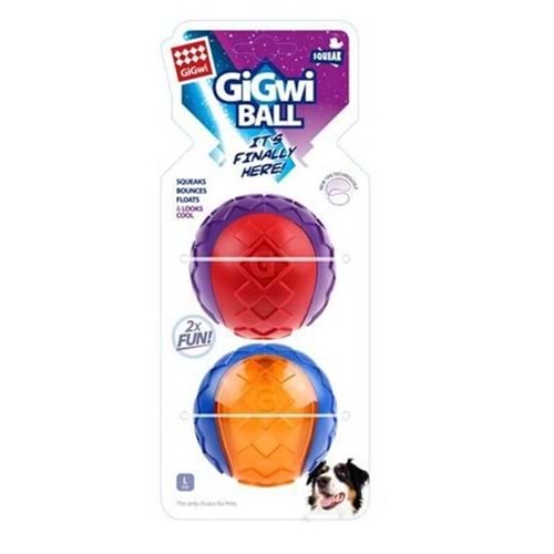 Gigwi Ball Sesli Sert Top Köpek Oyuncağı Large 2'li