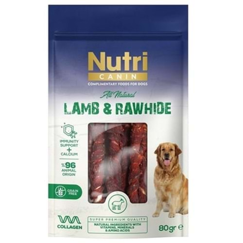 Nutri Canin Kuzu Eti Sarılı Kemik 80 Gr.