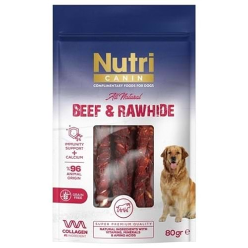 Nutri Canin Sığır Eti Sarılı Kemik 80 Gr.