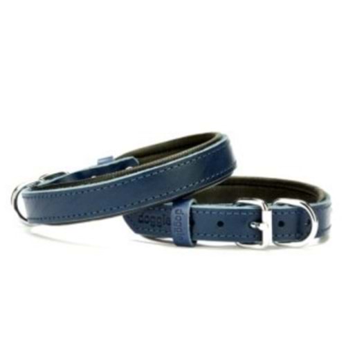 Doggie Konforlu Gerçek Deriden El Yapımı Köpek Boyun Tasması 2x35-40cm - Royal Blue