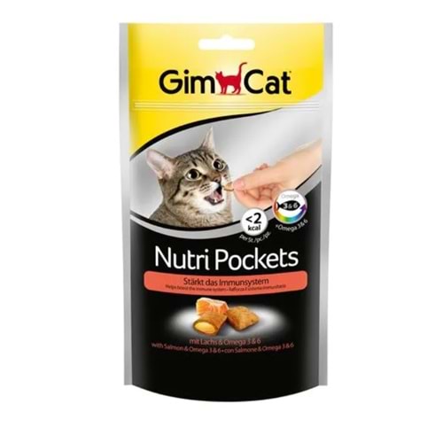 Gimcat Nutripockets Somon Balıklı Omega 3 ve Omega 6 Kedi Tableti 60gr